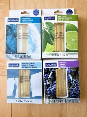 ArtMinds Fragrance Oil x4 Sage Citrus Ocean Waves Lavender Linens Set Lot Bundle